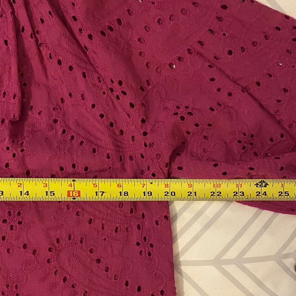 Evereve Fuchsia Eyelet Blouse - Picture 4 of 5